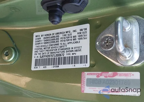 2007 Honda Element Ex z USA, uszkodzony, nr VIN 5J6YH28797L000672